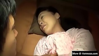 Japanese Mature Woman Pleasures Herself In Front Of Her Mature Husband