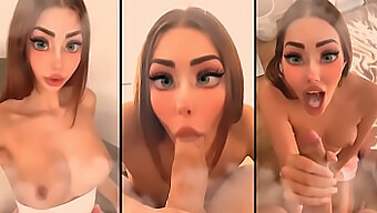 Schöne Brünette Süße Gibt Einen Blowjob Und Schluckt Sperma In Hd-Video