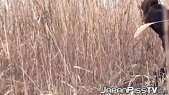 Japanese Schoolgirls Pause For Outdoor Peeing Break