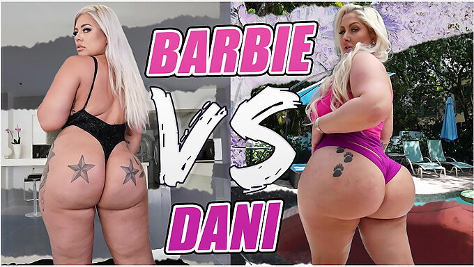 Mz Dani Och Ashley Barbies Tit-To-Tail-Matchup I En Interracial Vacker Fet Kvinnoduo