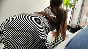 Stepmom'S Bare Ass Spotted While Tending To Dorm Plants