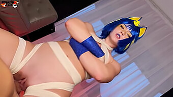 Gør Dig Klar Til Noget Deepthroat Action Med Cosplay Ankha I En Hot Pornovideo