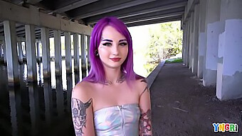 Young Punk Girl With Purple Hair Enjoys Big Dick And Small Boobs