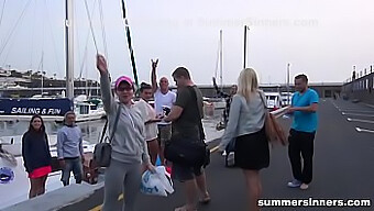 Public Group Sex On A Boat With Face Fucking And Pissing