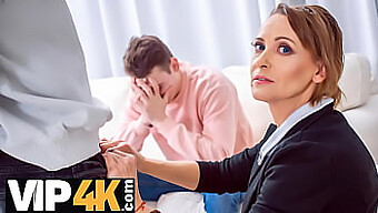 يتميز فيديو Tutor4k بامرأة ناضجة تخدم الأعضاء التناسلية للشاب أثناء مناقشة المال