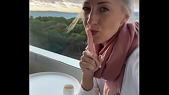 Blonde Amateur Masturbates On Public Hotel Balcony In Mallorca