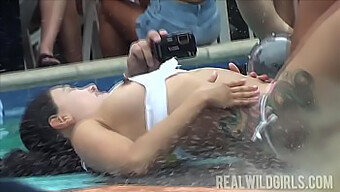 Public College Pool Party With Twerking And Flashing