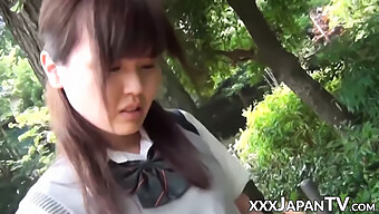 Asian School Girl Fondles Her Small Pussy Through Her Underwear