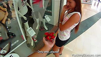 Promesita'S Sensual Bathroom Encounter With A Juicy Strawberry